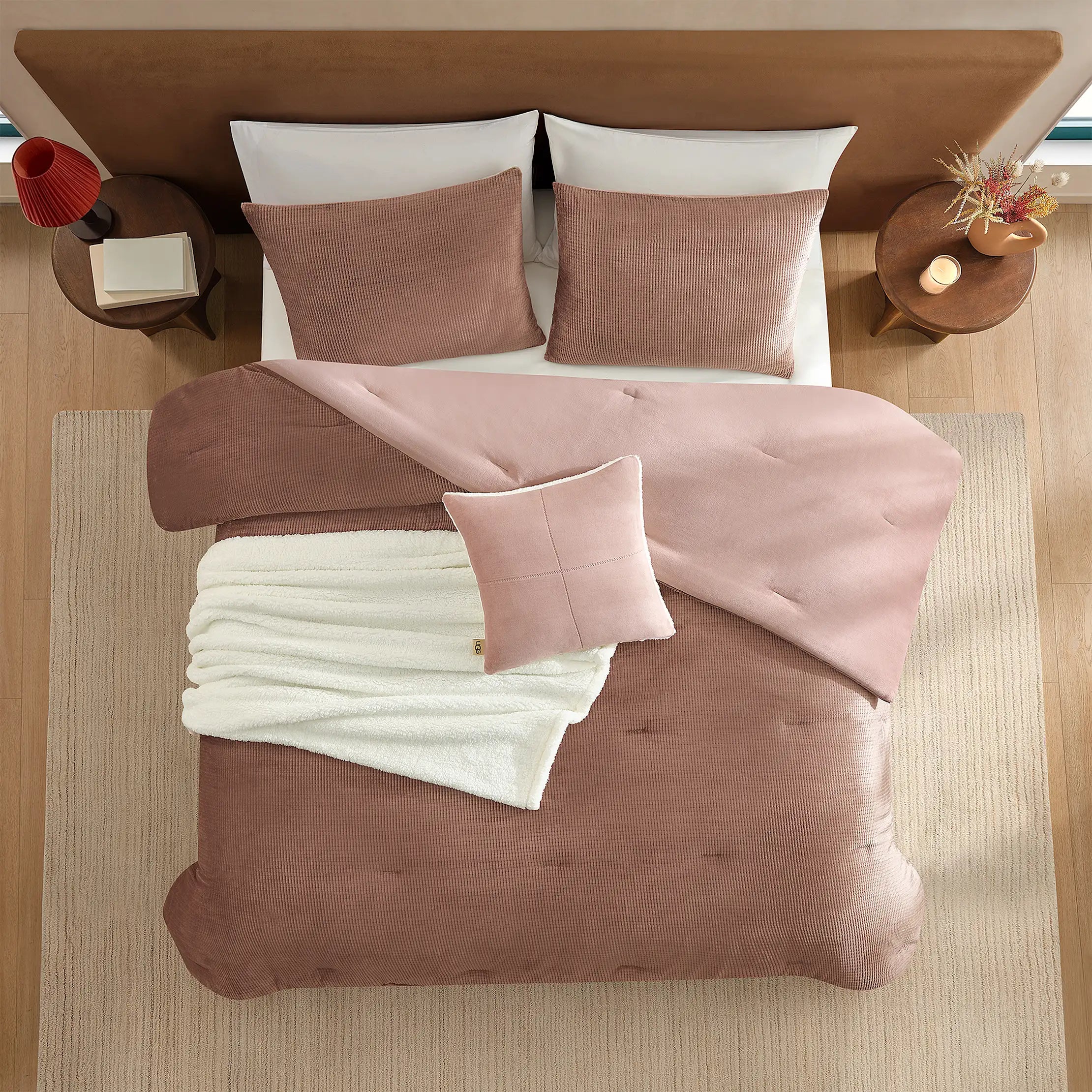 Home Brody Comforter Set King - ROSEWOOD