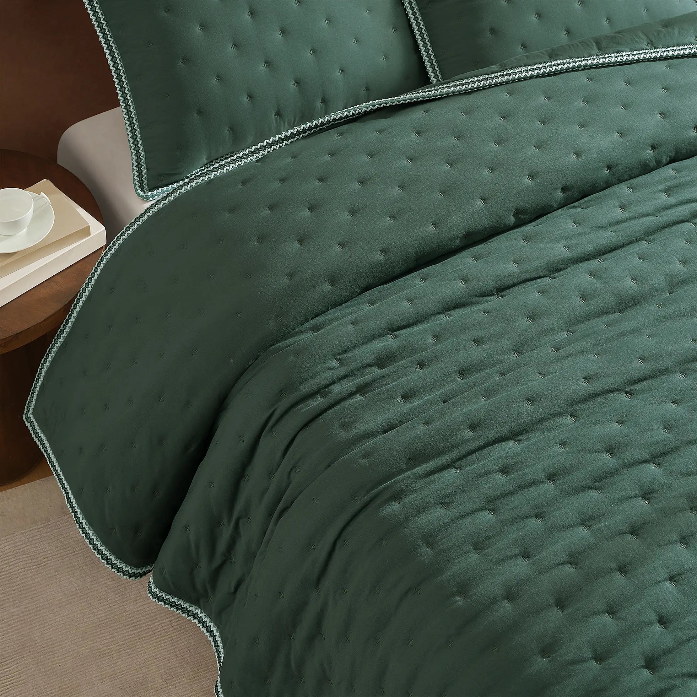Home Devon UGGbraid Quilt Set T/TXL - ARUGULA