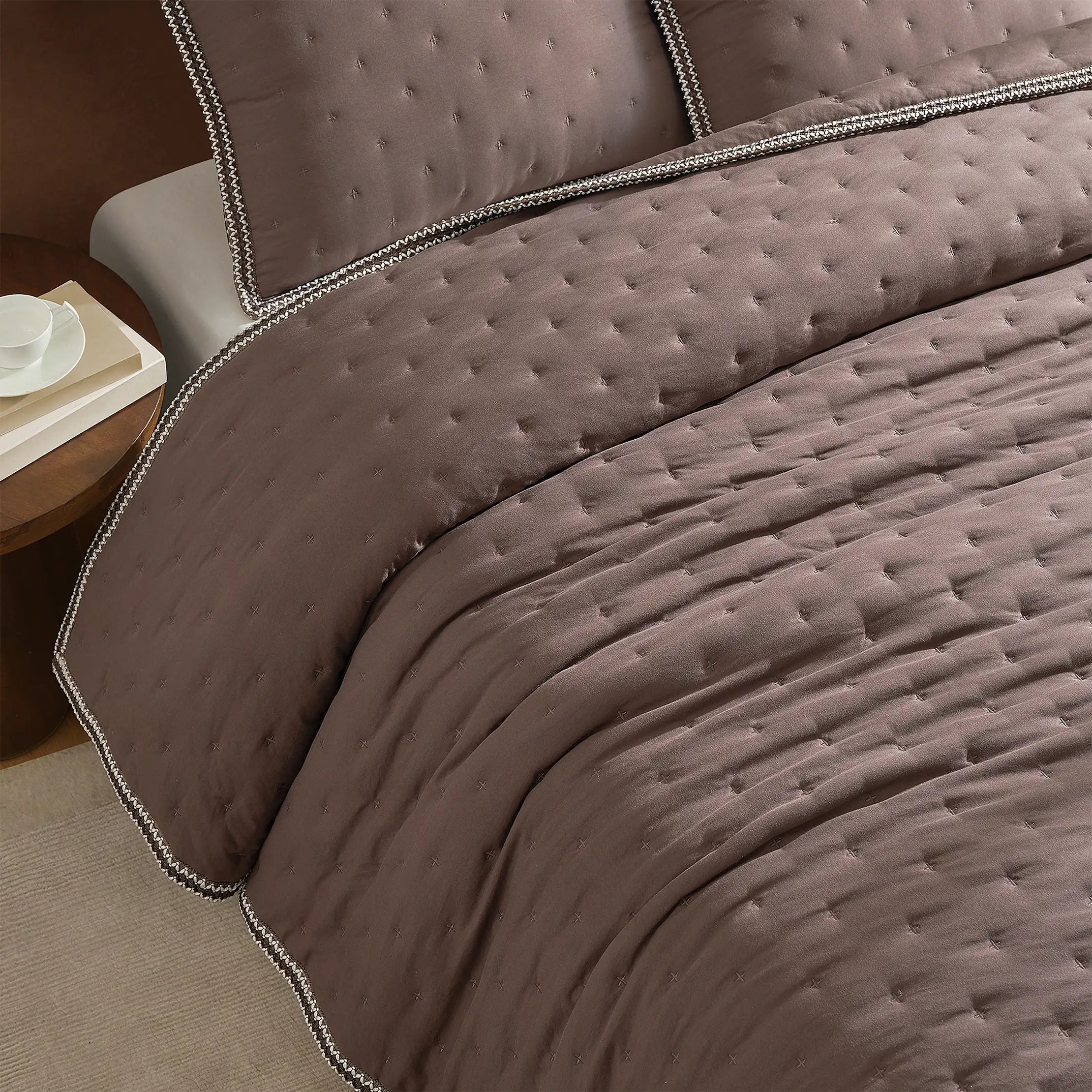 Home Devon UGGbraid Quilt Set F/Q - BURNT CEDAR