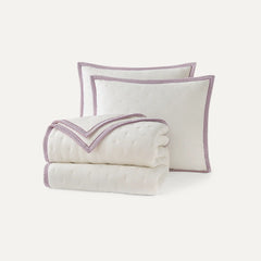 Home Devon UGGbraid Quilt Set F/Q - SNOW / DUSTY ORCHID