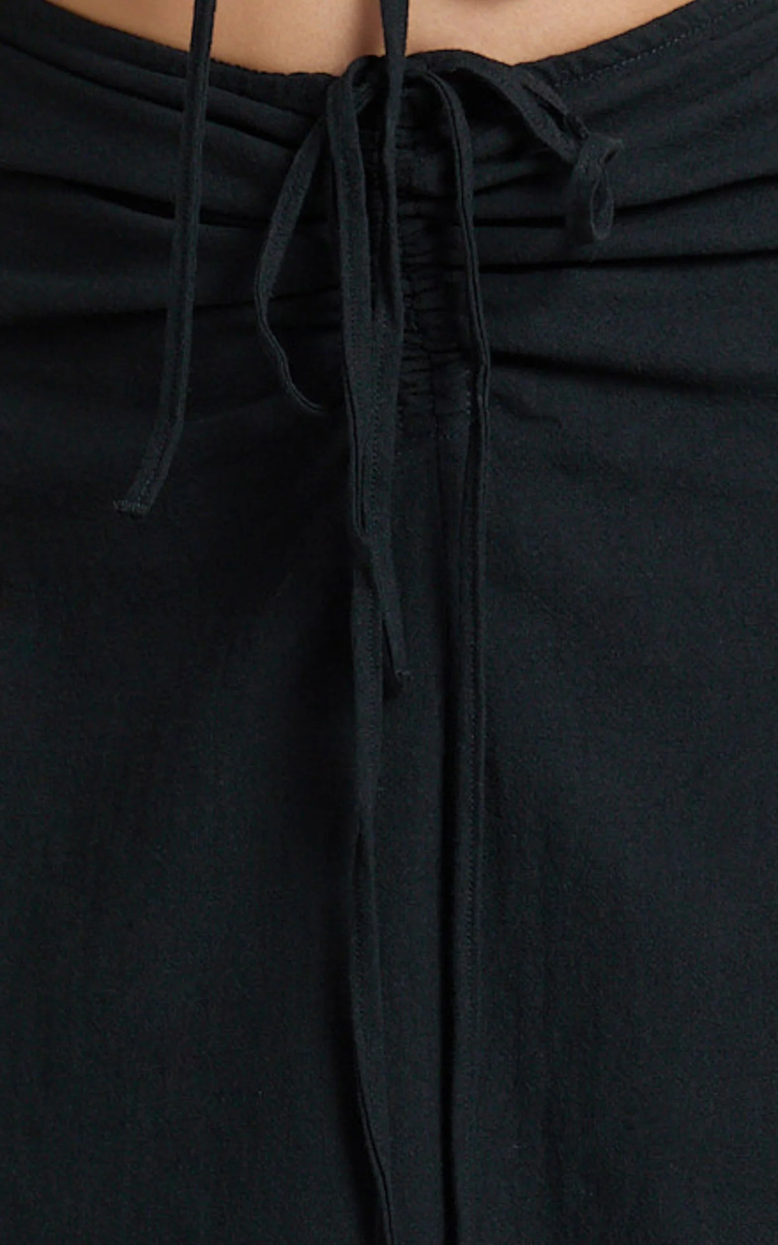 Daphne Maxi Dress - Gathered Cut Out A Line Dress in Black