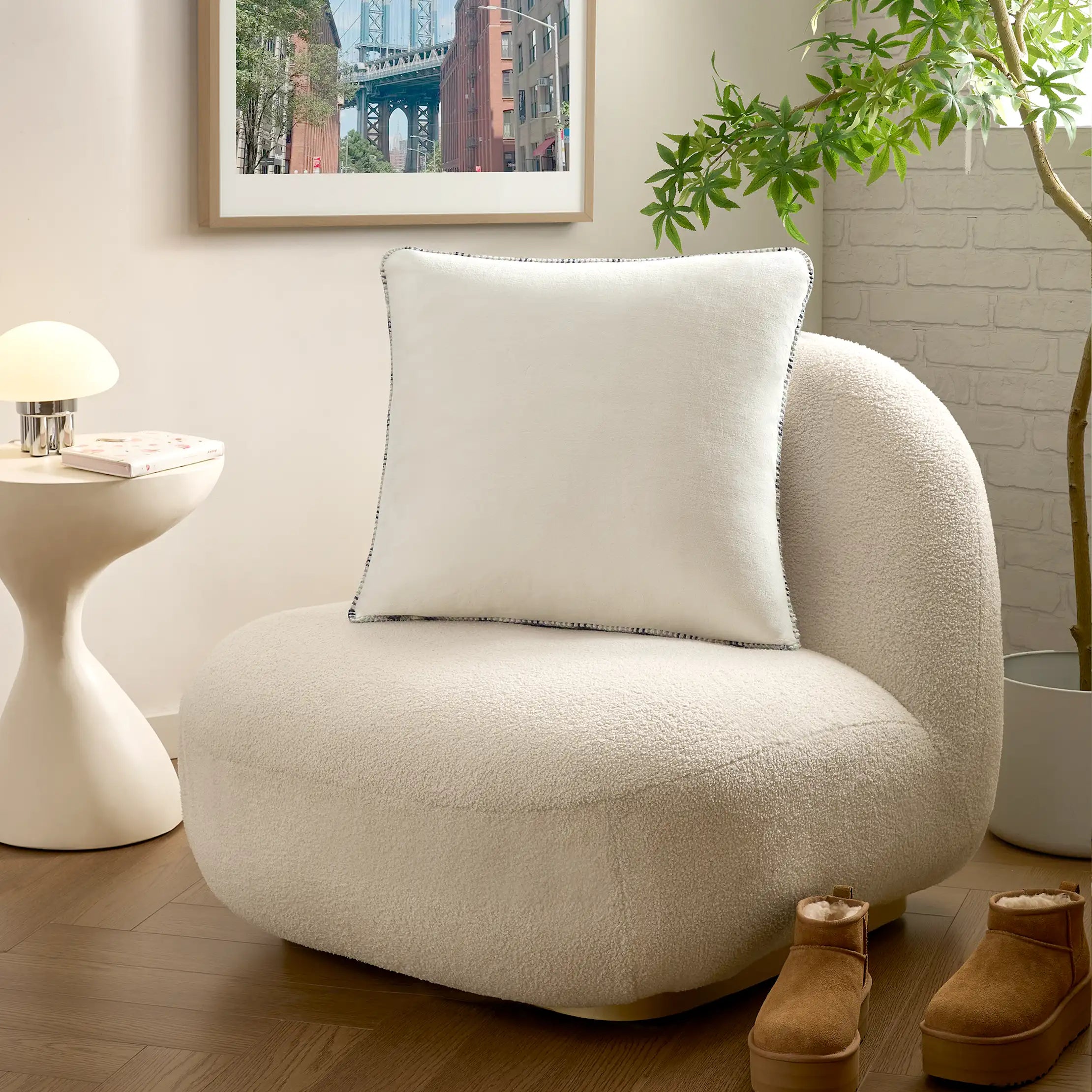 Home Color Stitch Coco Pillow 20"x20" - SNOW