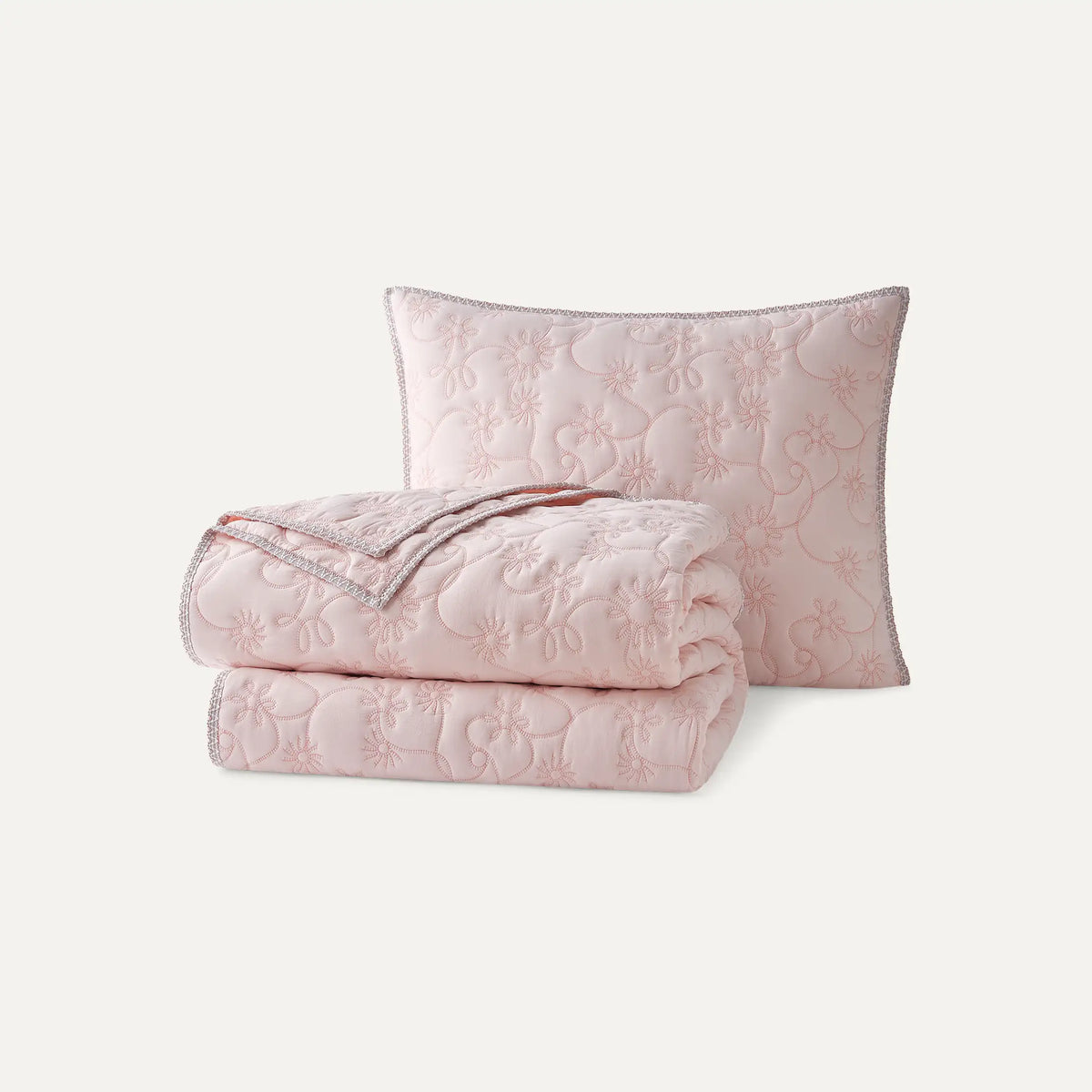 Home Botanic Quilt Set T/TXL - HIMALAYAN SALT / CAMEO ROSE