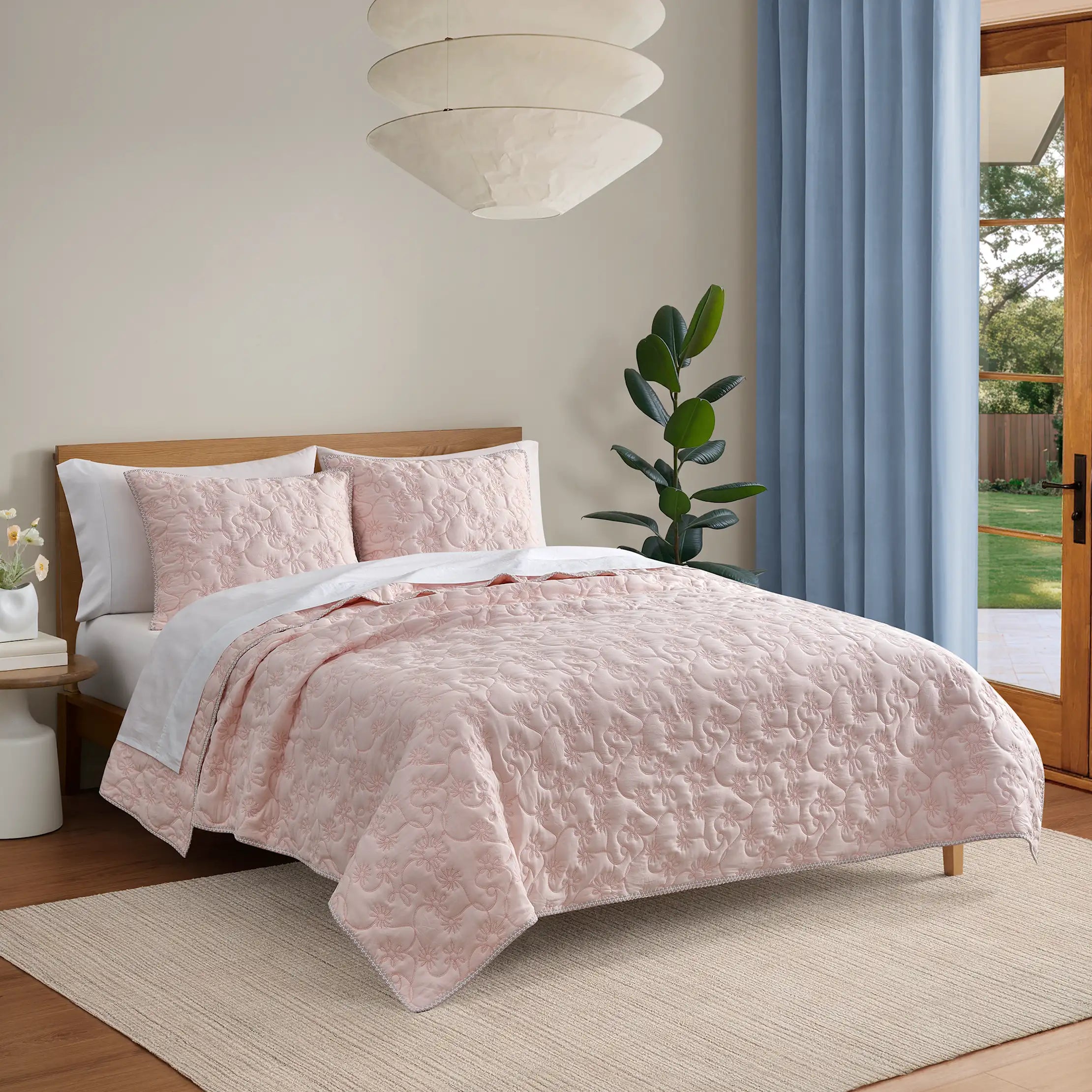 Home Botanic Quilt Set Queen - HIMALAYAN SALT / CAMEO ROSE