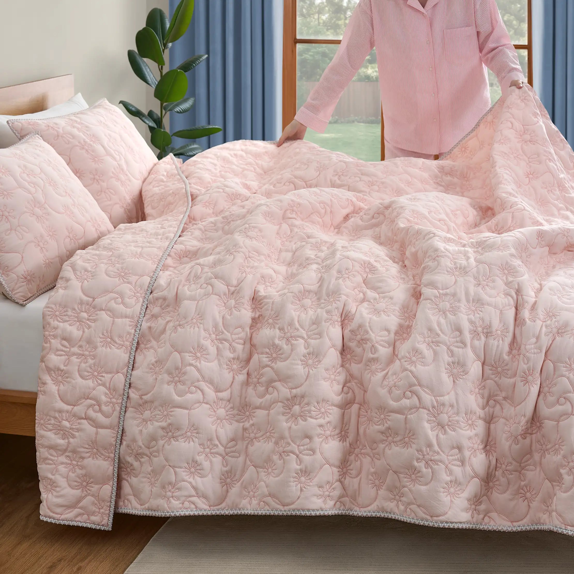 Home Botanic Quilt Set King - HIMALAYAN SALT / CAMEO ROSE
