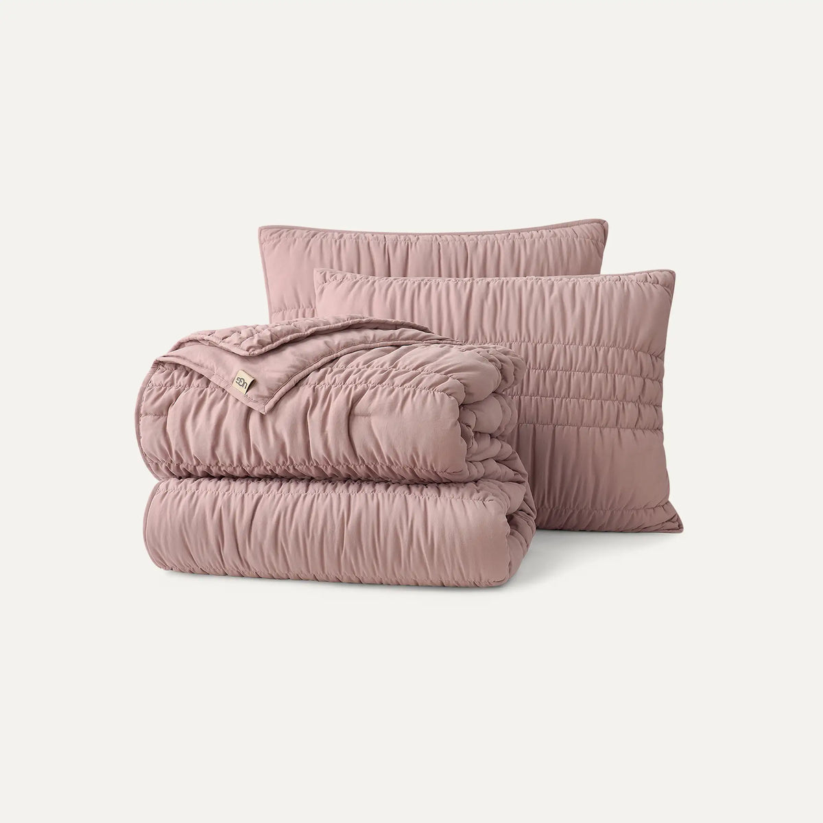 Home Devon Tide Quilt Set King - ROSEWOOD