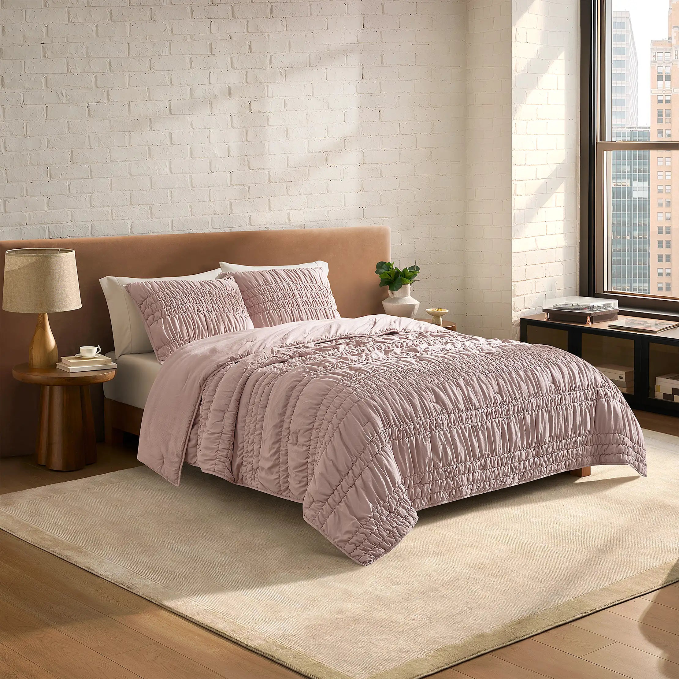 Home Devon Tide Quilt Set King - ROSEWOOD