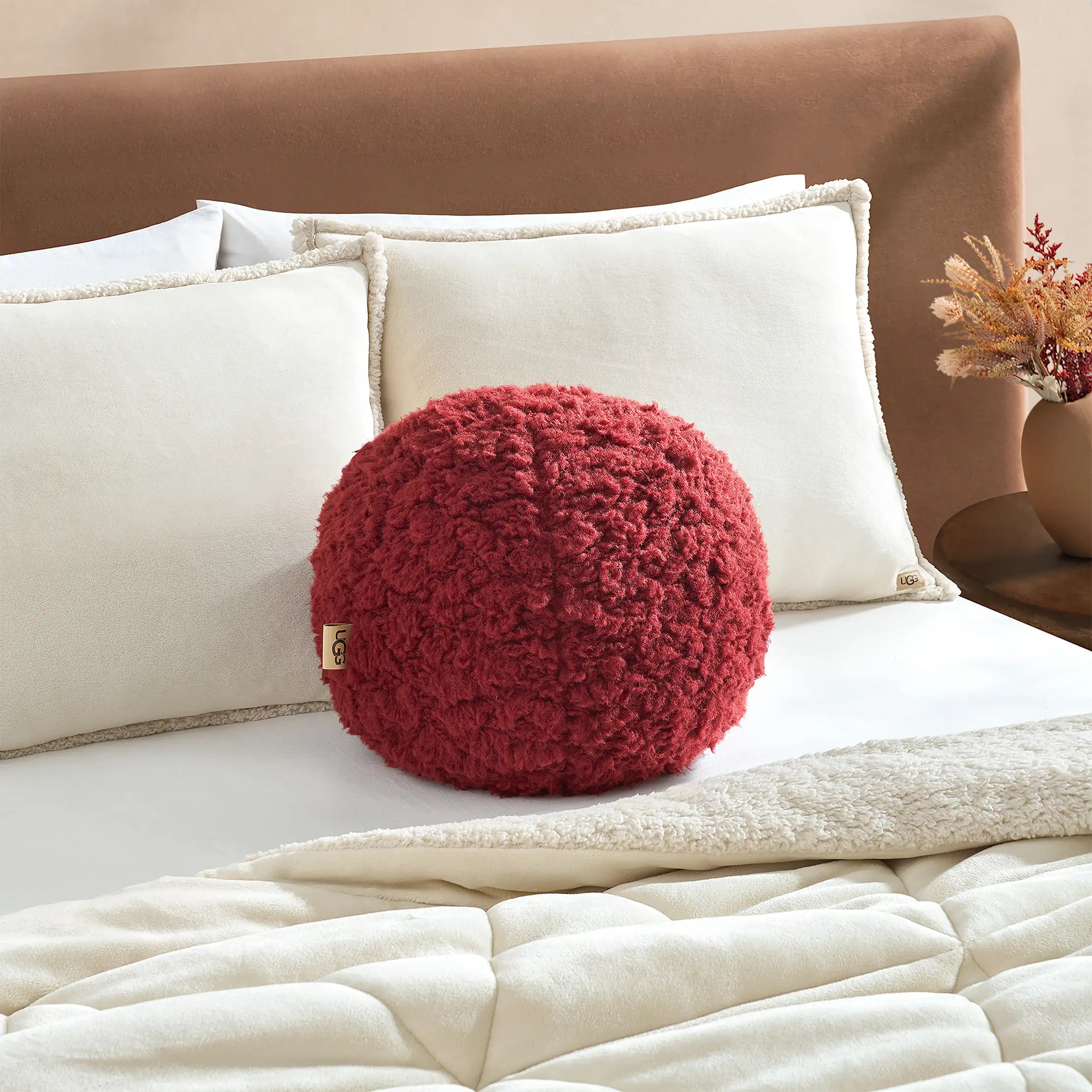 Home Shira Puff Pillow 14" - COFFEE BERRY