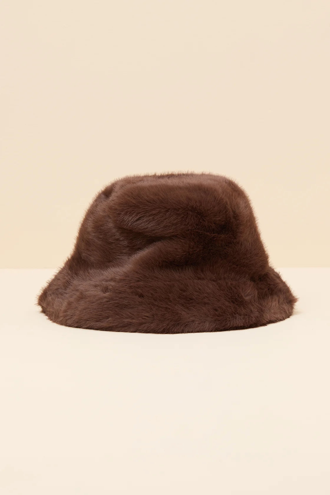 Zozo Brown Faux Fur Bucket Hat