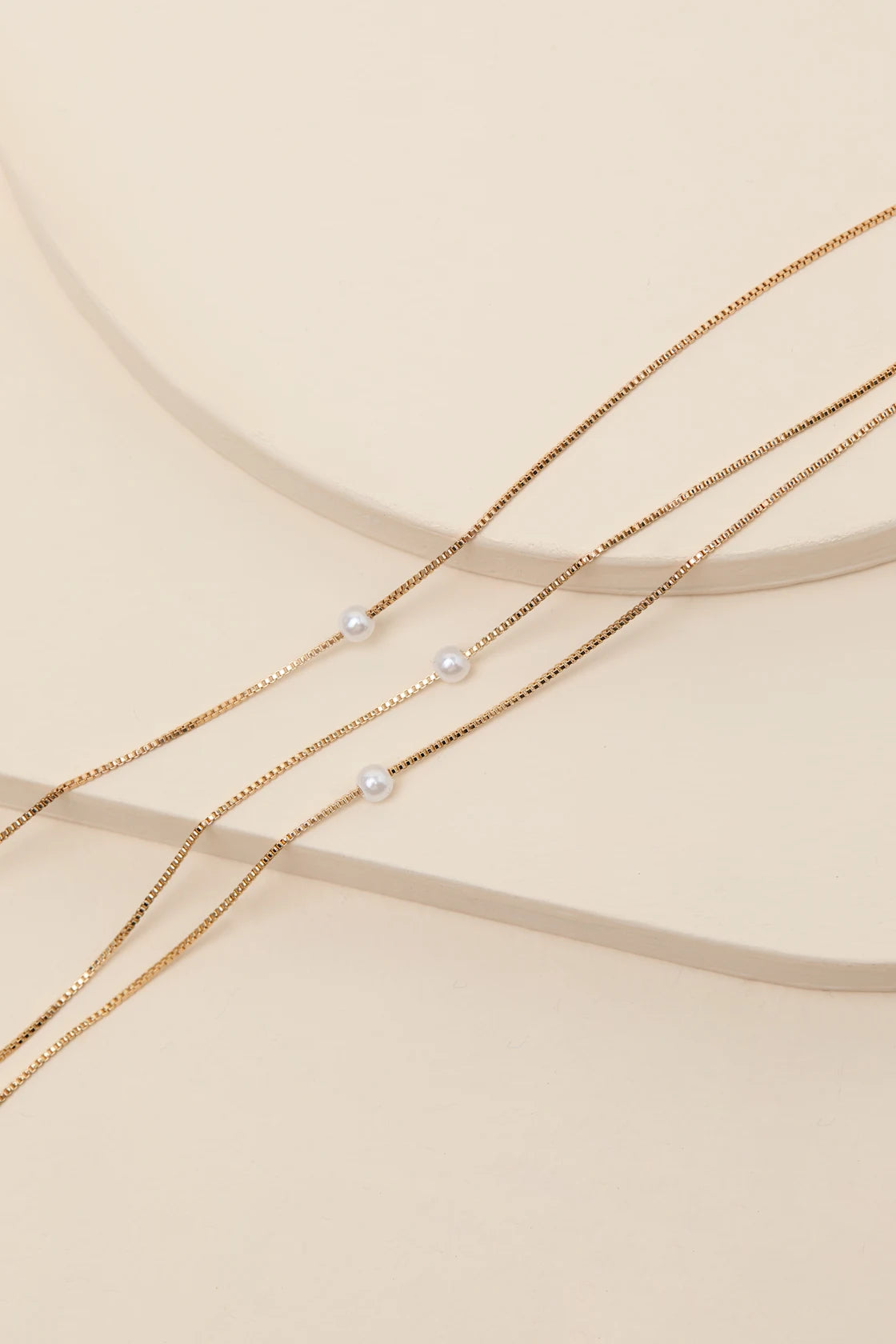 Melania Gold Pearl Layered Necklace