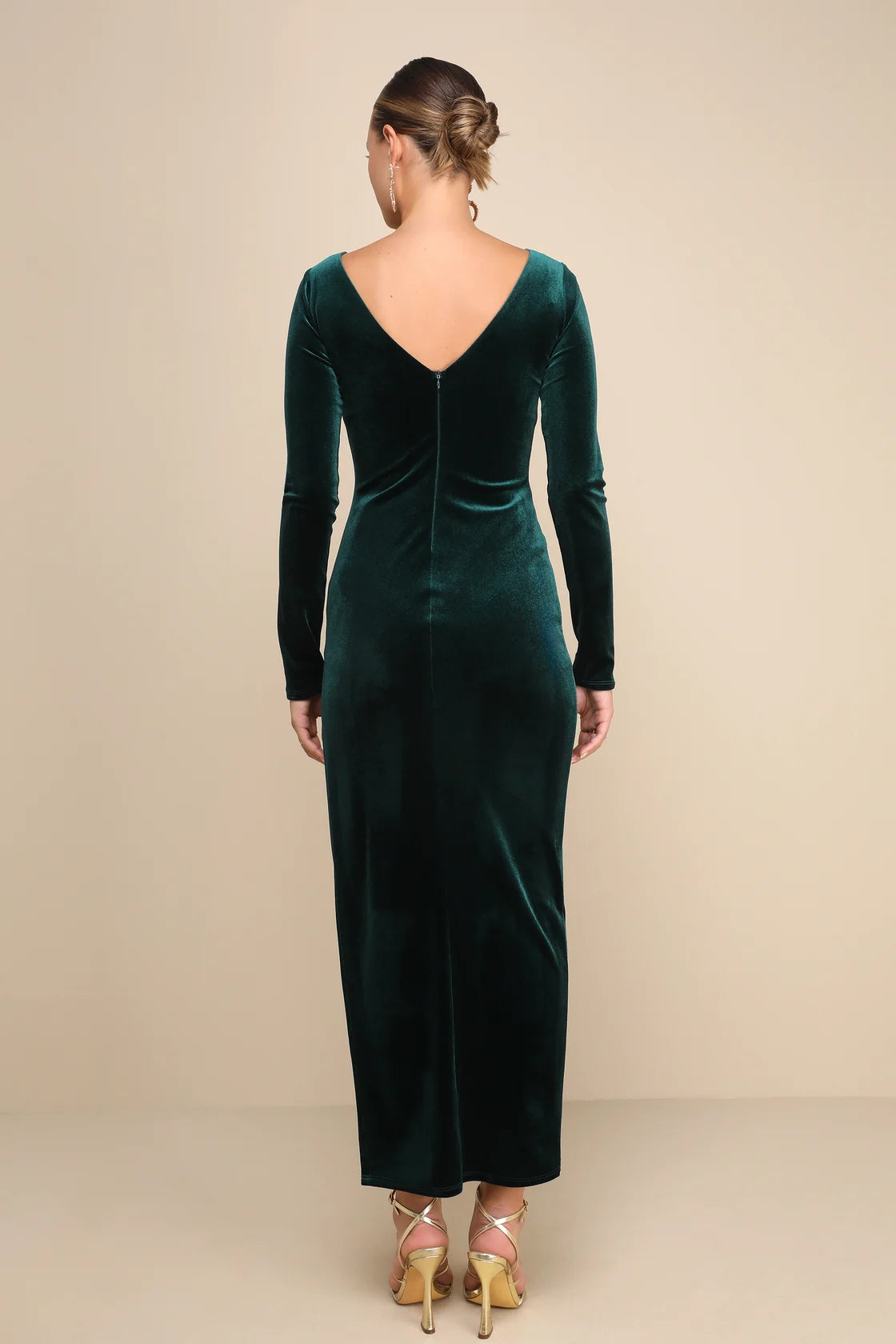 Dreaming About You Black Velvet Long Sleeve Maxi Dress