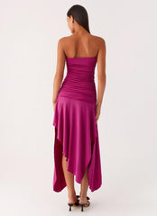 Ora Strapless Maxi Dress - Fuchsia