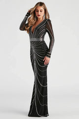 Jennie Formal Rhinestone Long Dress