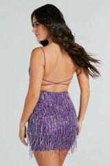 Khloe Sequin Fringe Party Dress