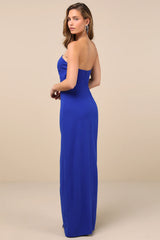 Extravagant Persona Black Strapless Cutout Column Maxi Dress