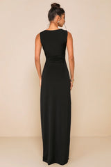 Significant Allure Red Slinky Knit Ruched Maxi Dress
