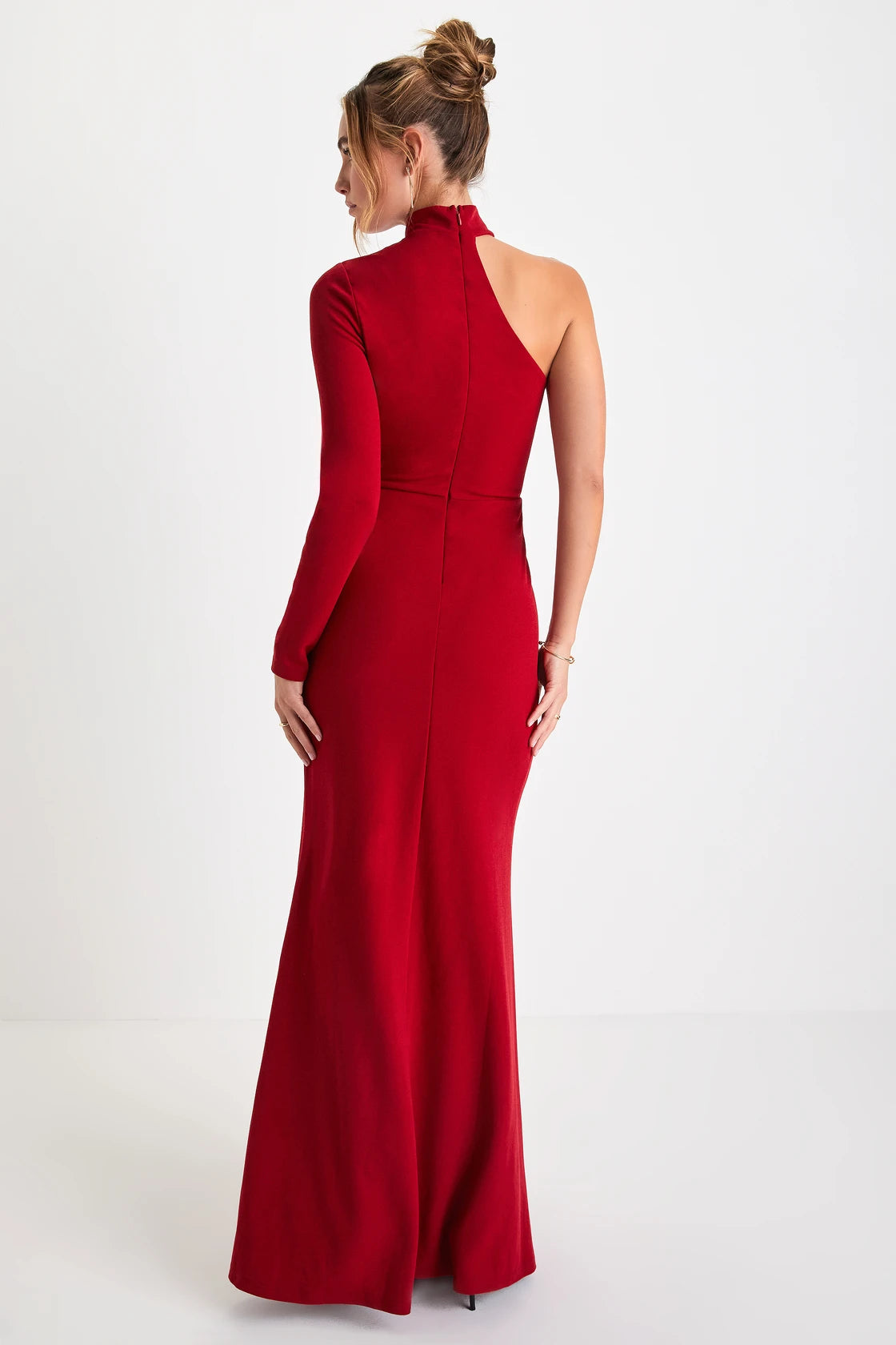 Keep It Interesting Black Cutout One-Shoulder Maxi Dress