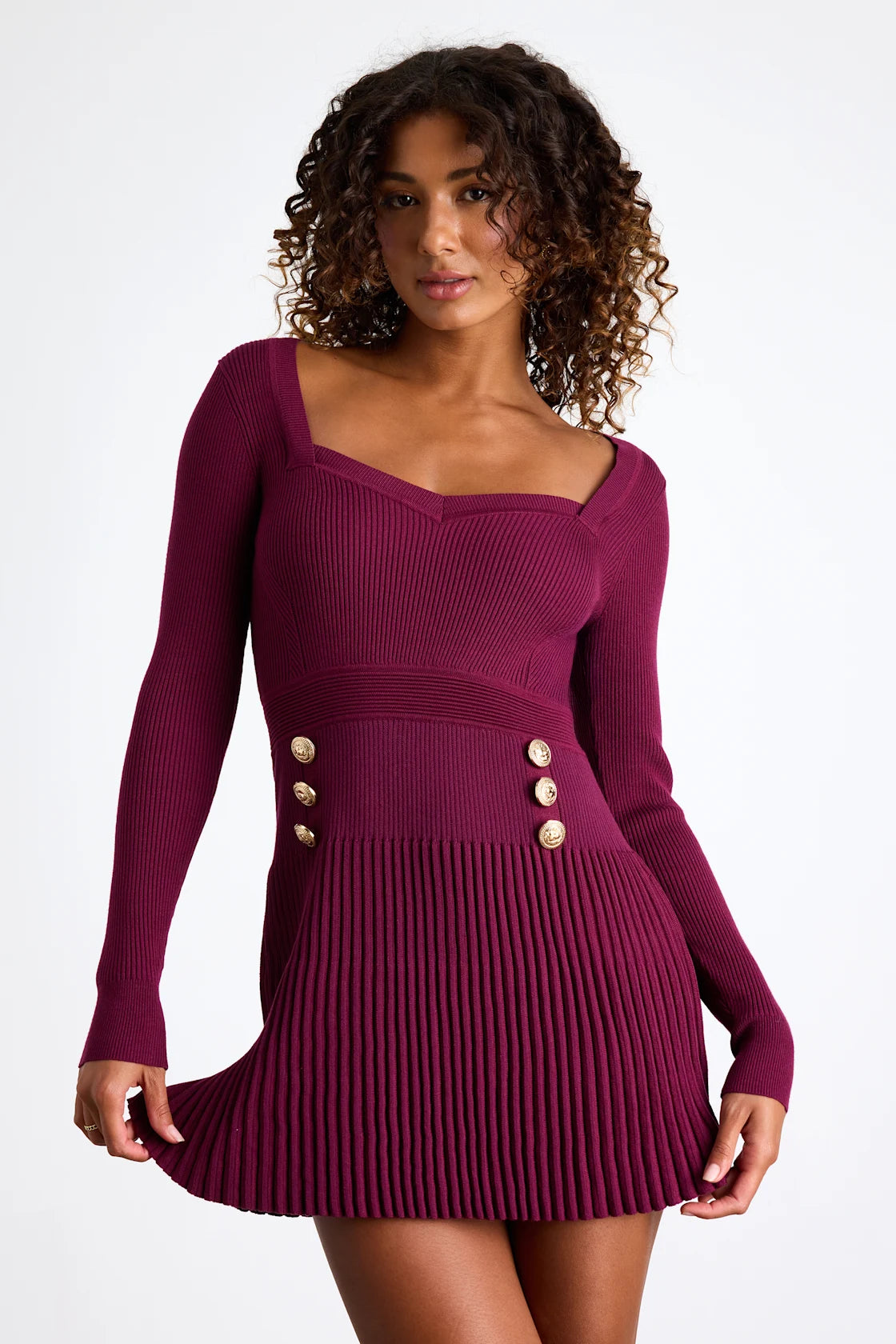 Chicest Crush Black Ribbed Long Sleeve Mini Sweater Dress