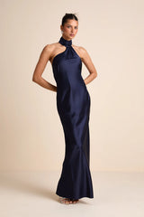 Madalena Red Satin Cowl Back Maxi Dress