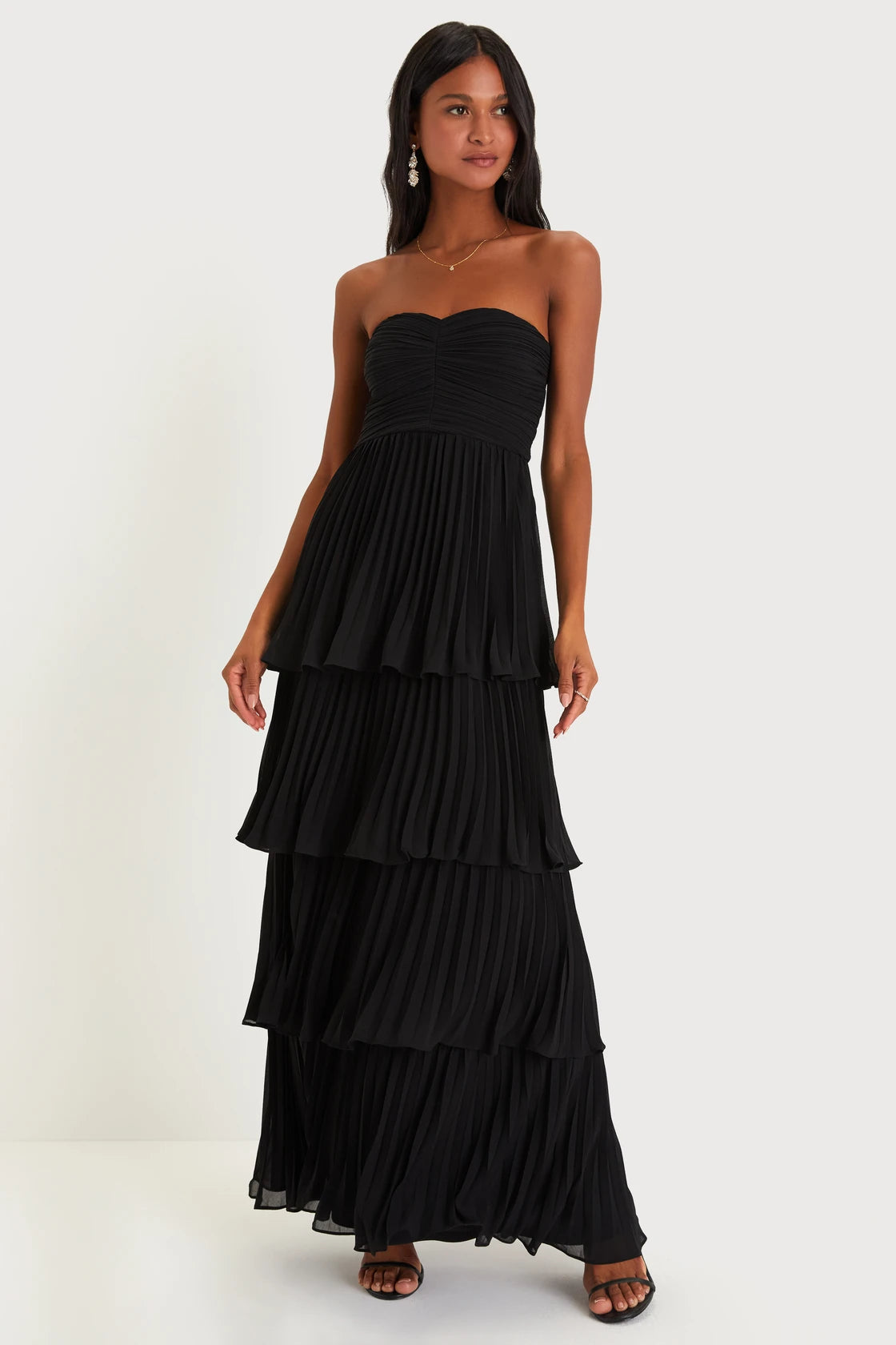 Seriously Sensational Light Blue Strapless Tiered Maxi Dress