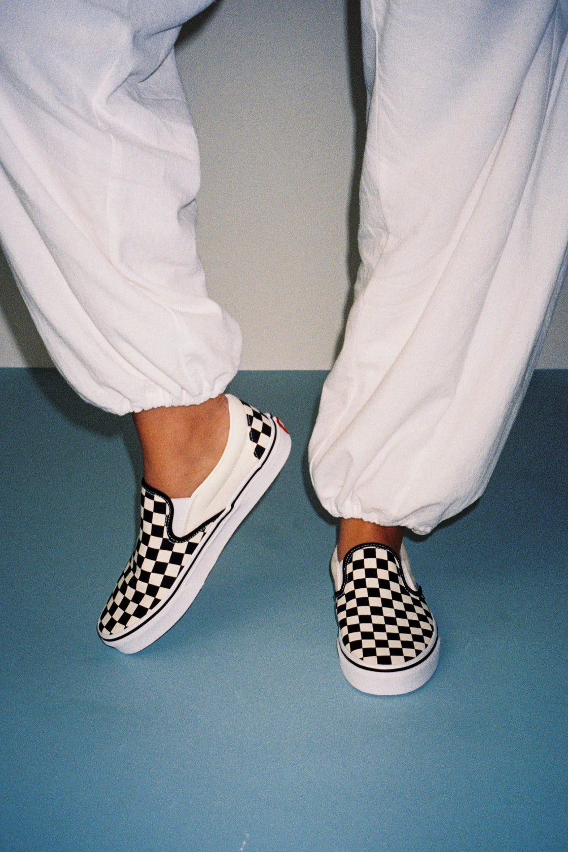 Classic Black & White Checkerboard Slip-On Sneakers