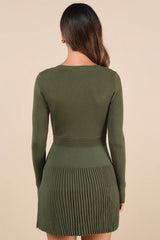 Chicest Crush Black Ribbed Long Sleeve Mini Sweater Dress