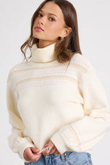 Novak Cream Fair Isle Turtleneck Sweater