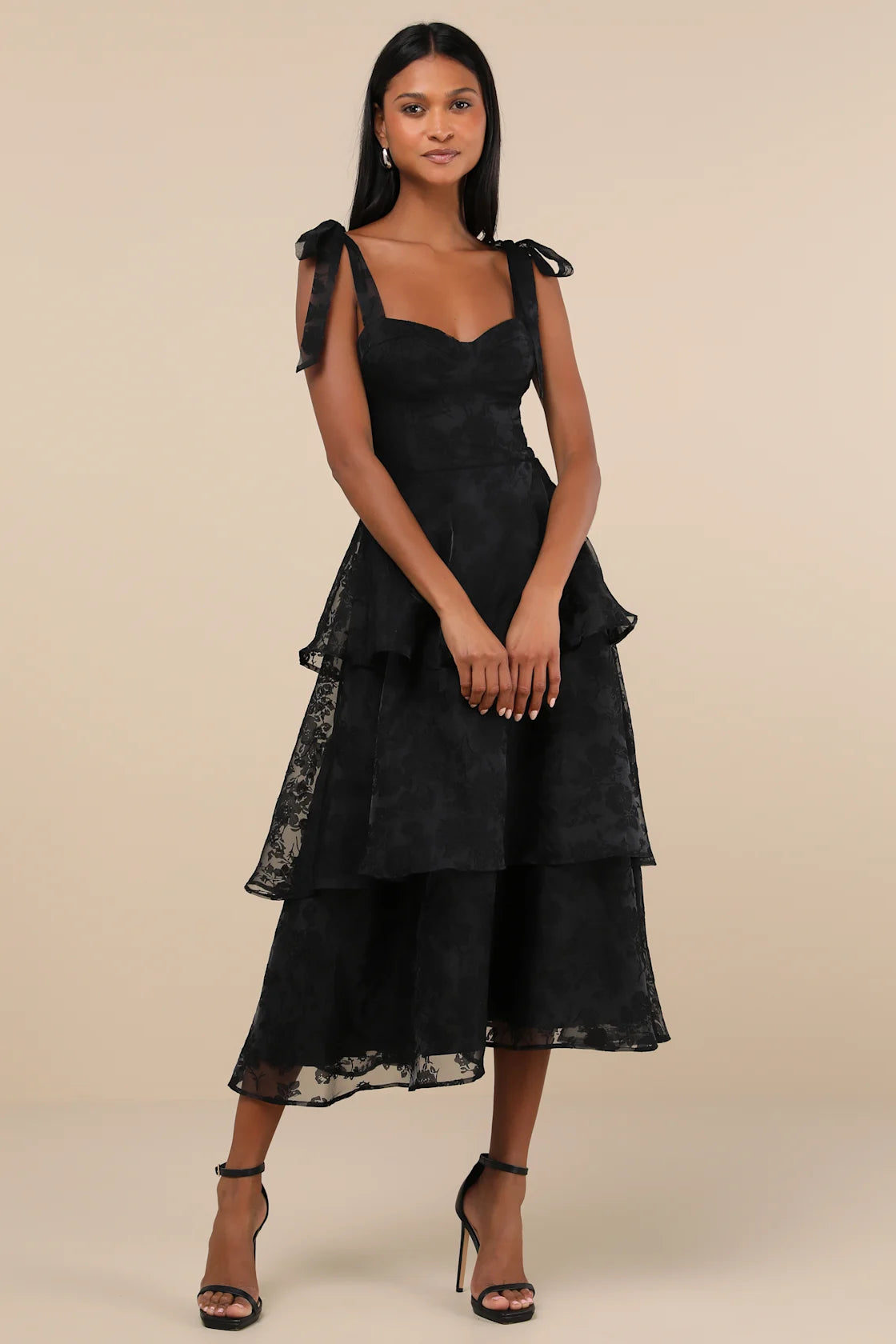 Glamorous Sweetie Sage Burnout Tie-Strap Bustier Midi Dress