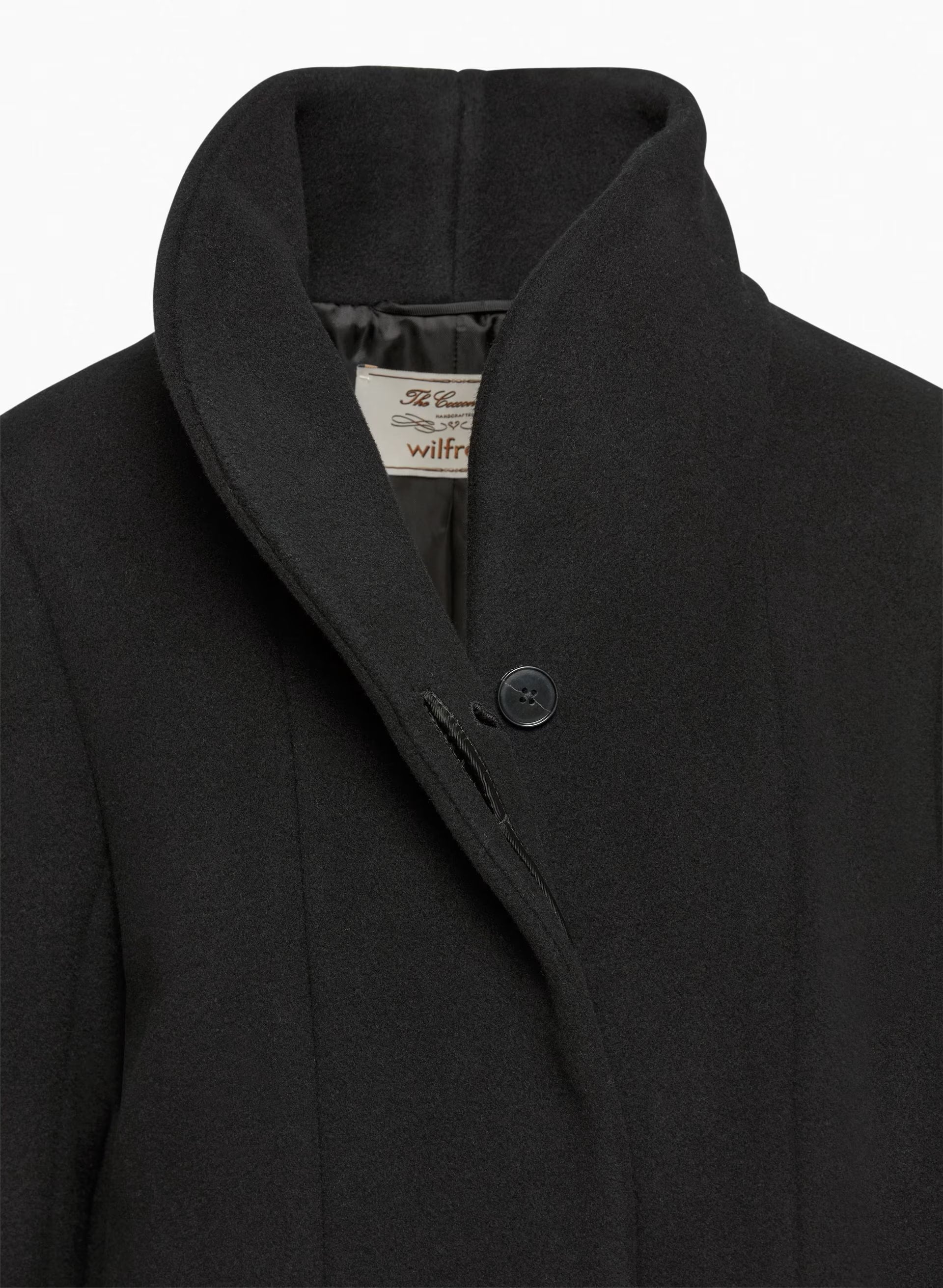 The Cocoon Long Coat - Wool Cashmere - BLACK