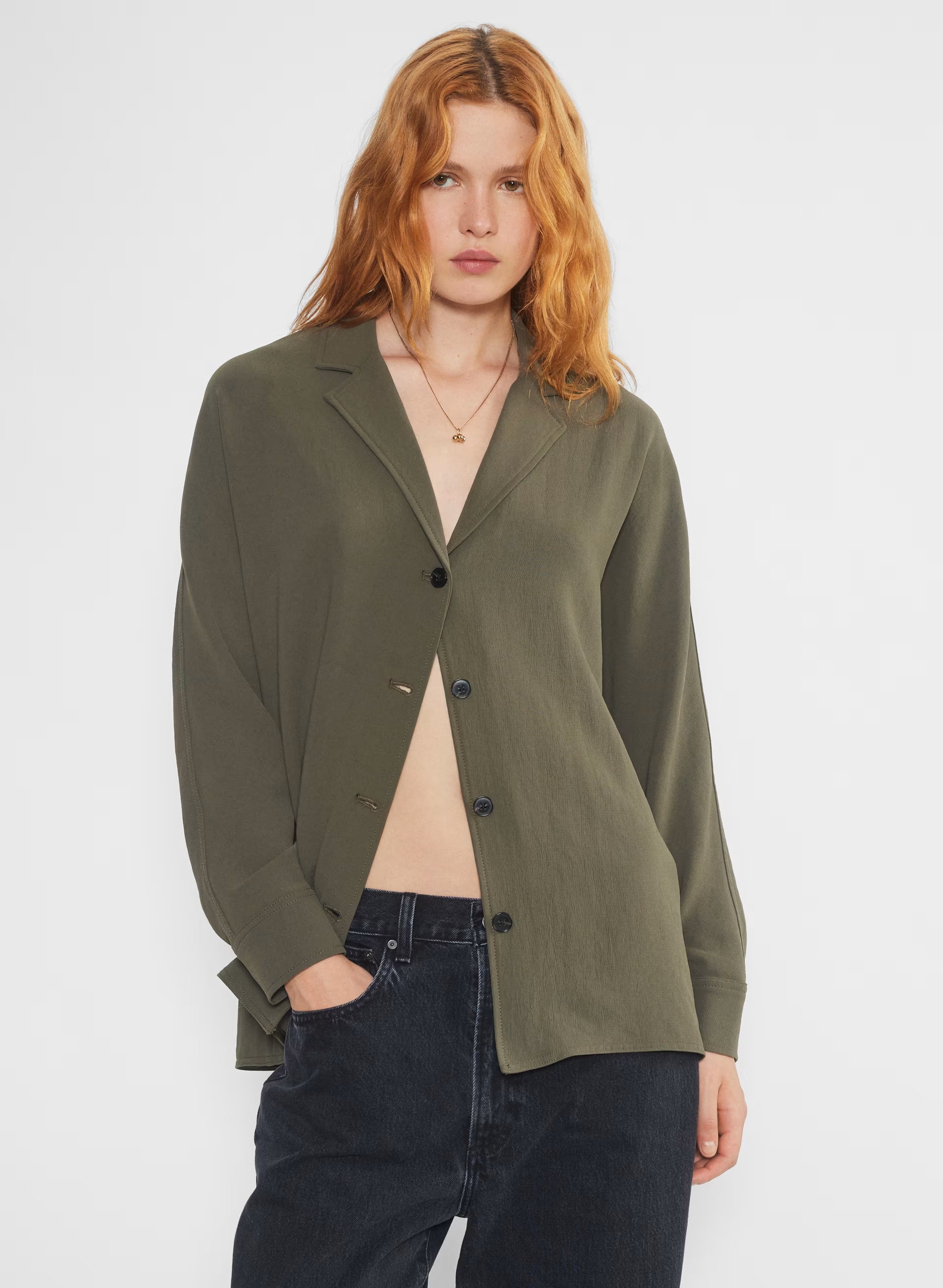 Freeform Shirt - Crepette - DARK OLIVE