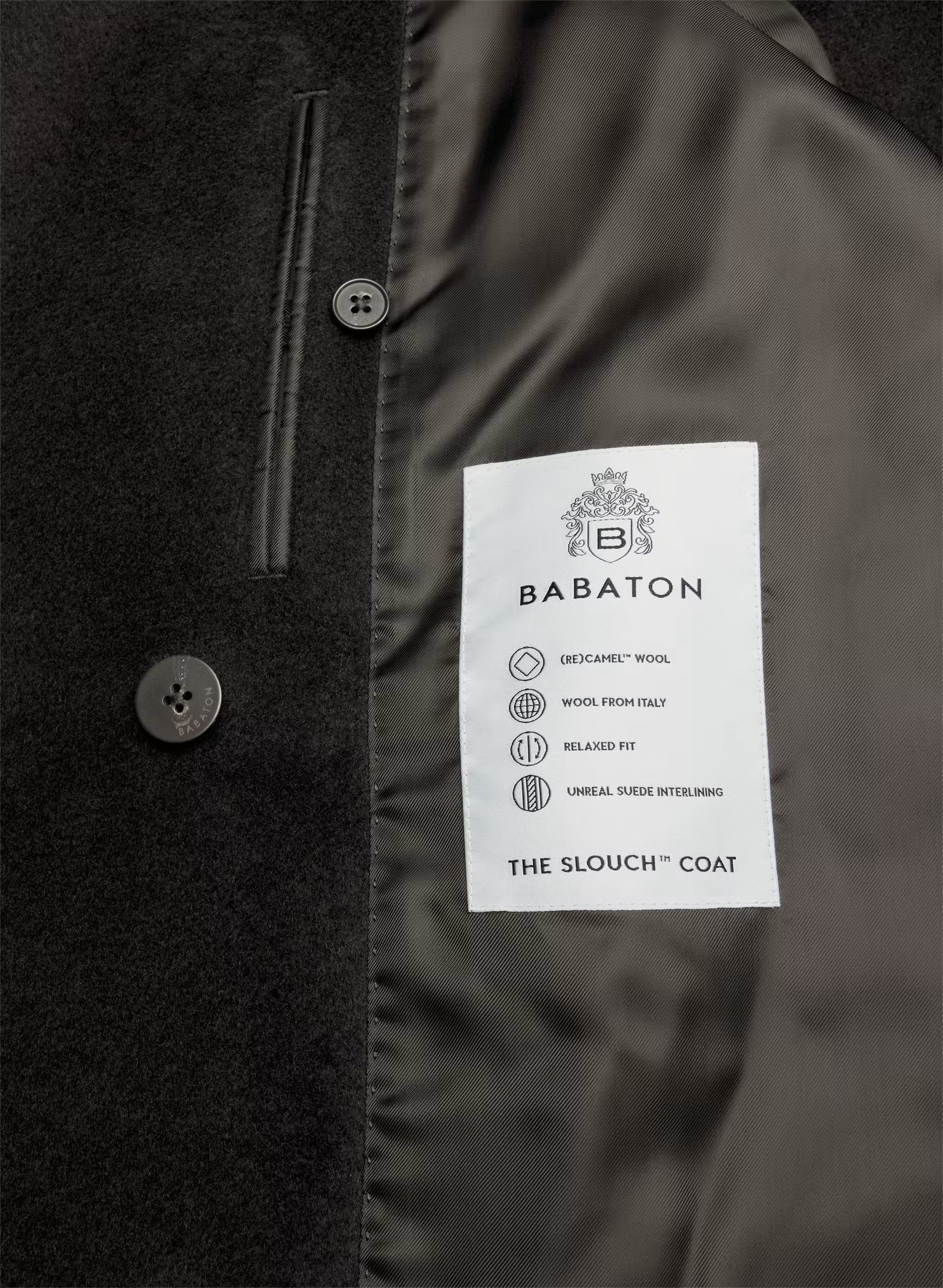 The Slouch™ Coat New - (Re)Camel Wool - BLACK