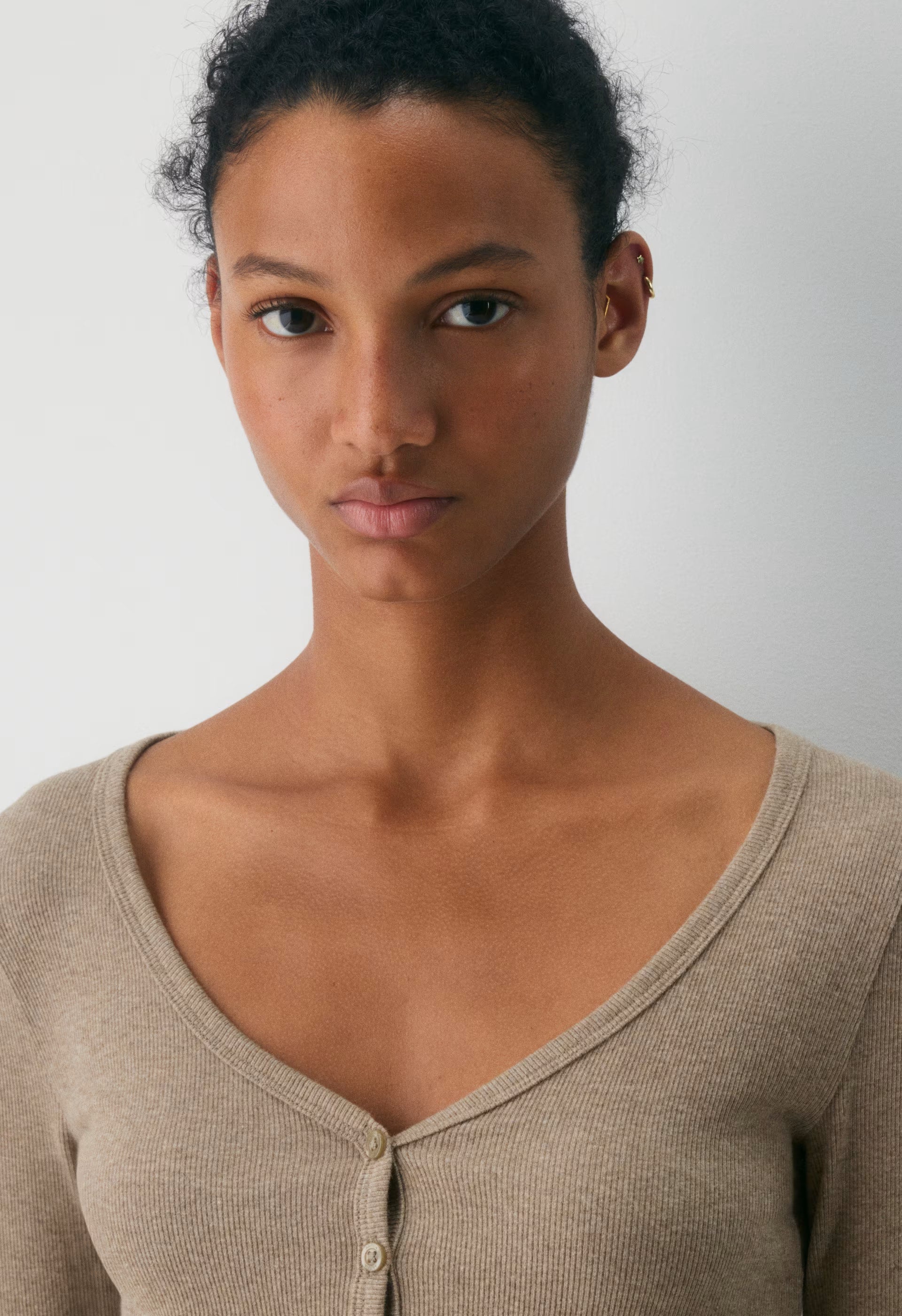 HomeStretch™ Rib Acoustic Henley - HEATHER NOMAD TAUPE