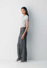 HomeStretch™ Rib Tune Waist T-Shirt - HEATHER CHROME