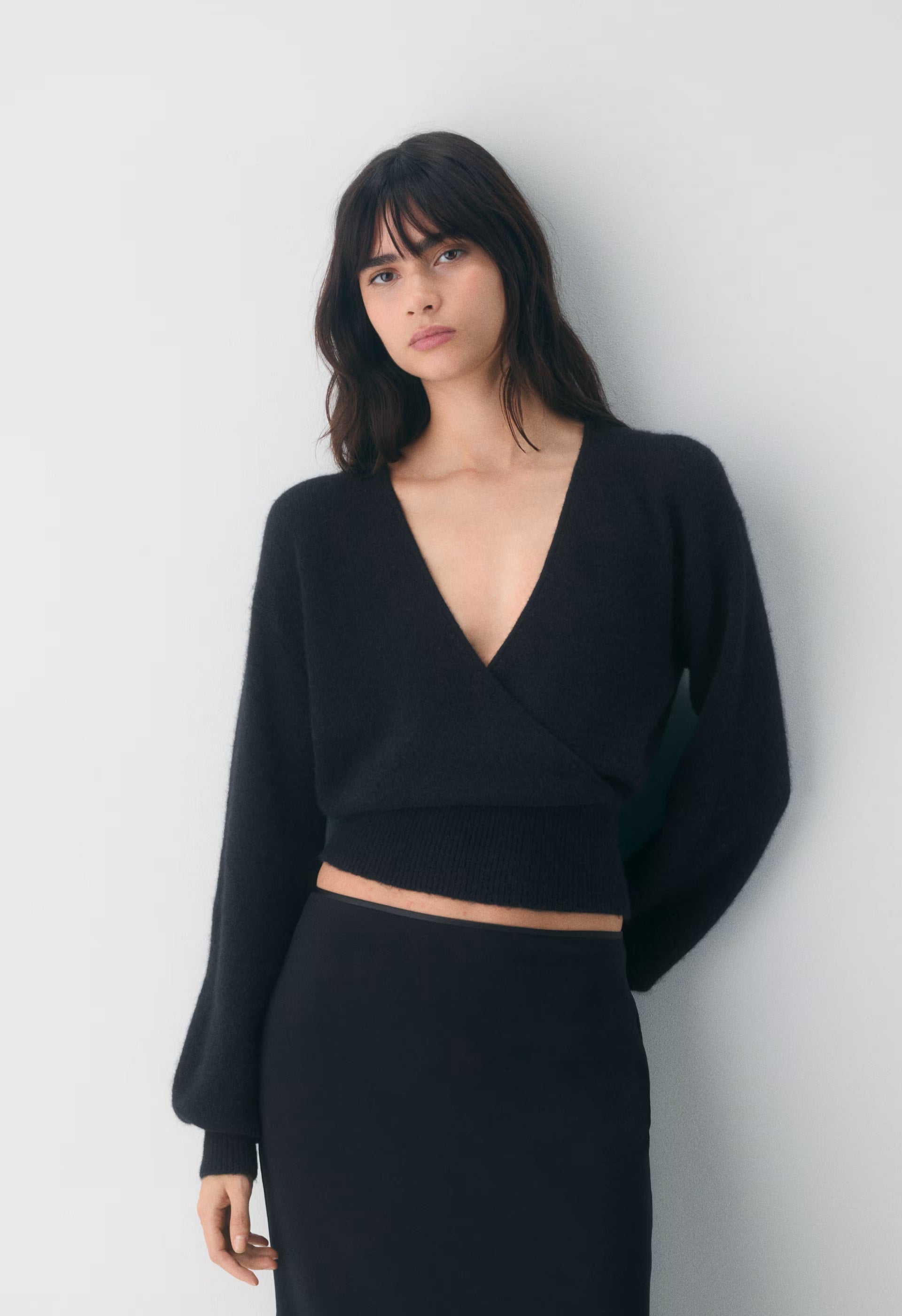 SoftSpoke™ Dear Wrap Sweater - BLACK