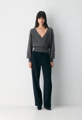 SoftSpoke™ Dear Wrap Sweater - HEATHER CHARCOAL
