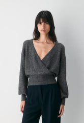 SoftSpoke™ Dear Wrap Sweater - HEATHER CHARCOAL