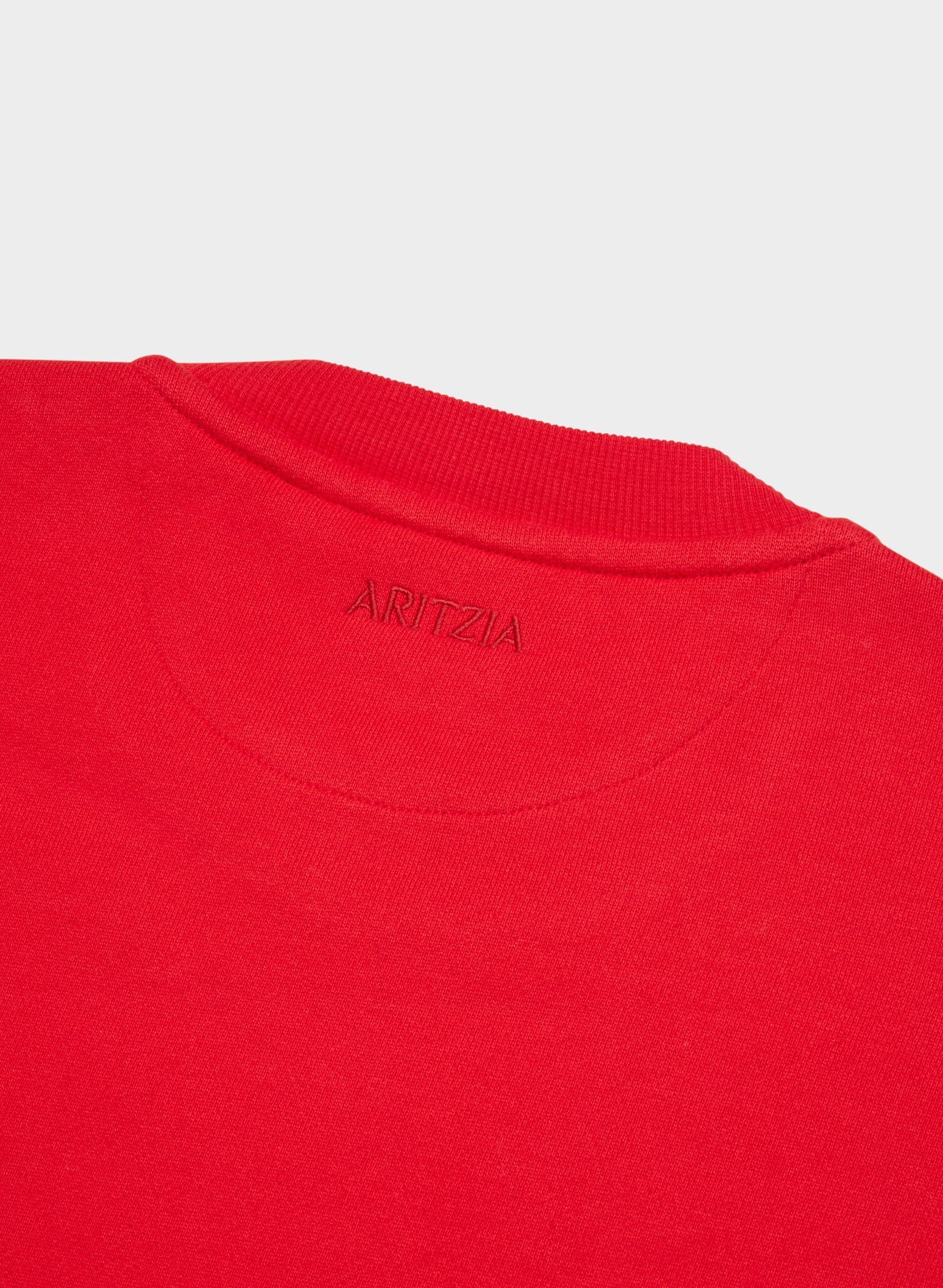 Cozy Sweatfleece Perfect Crew Sweatshirt - FLASHING RED