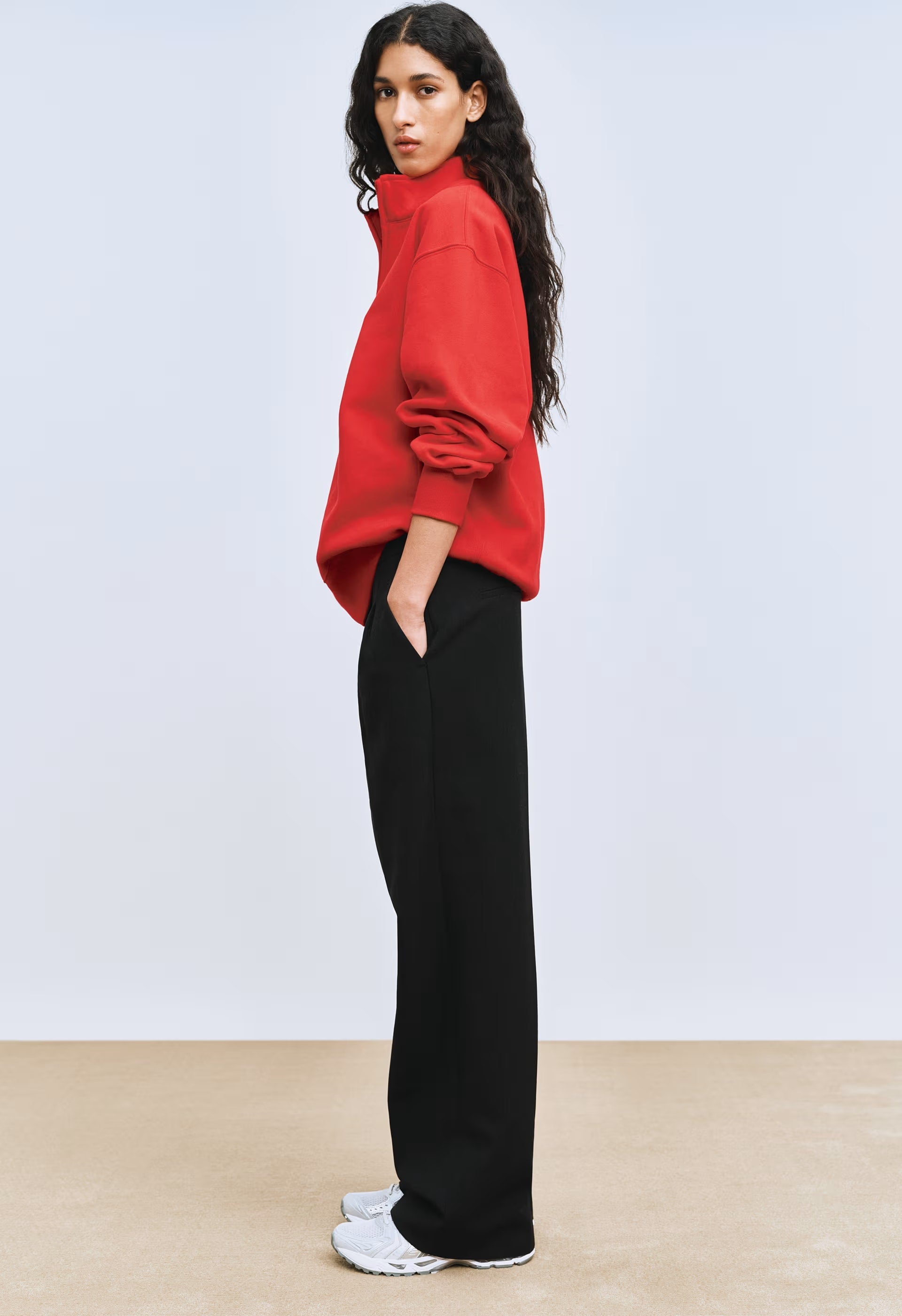 Cozy Sweatfleece Boyfriend 1/2 Zip - FLASHING RED