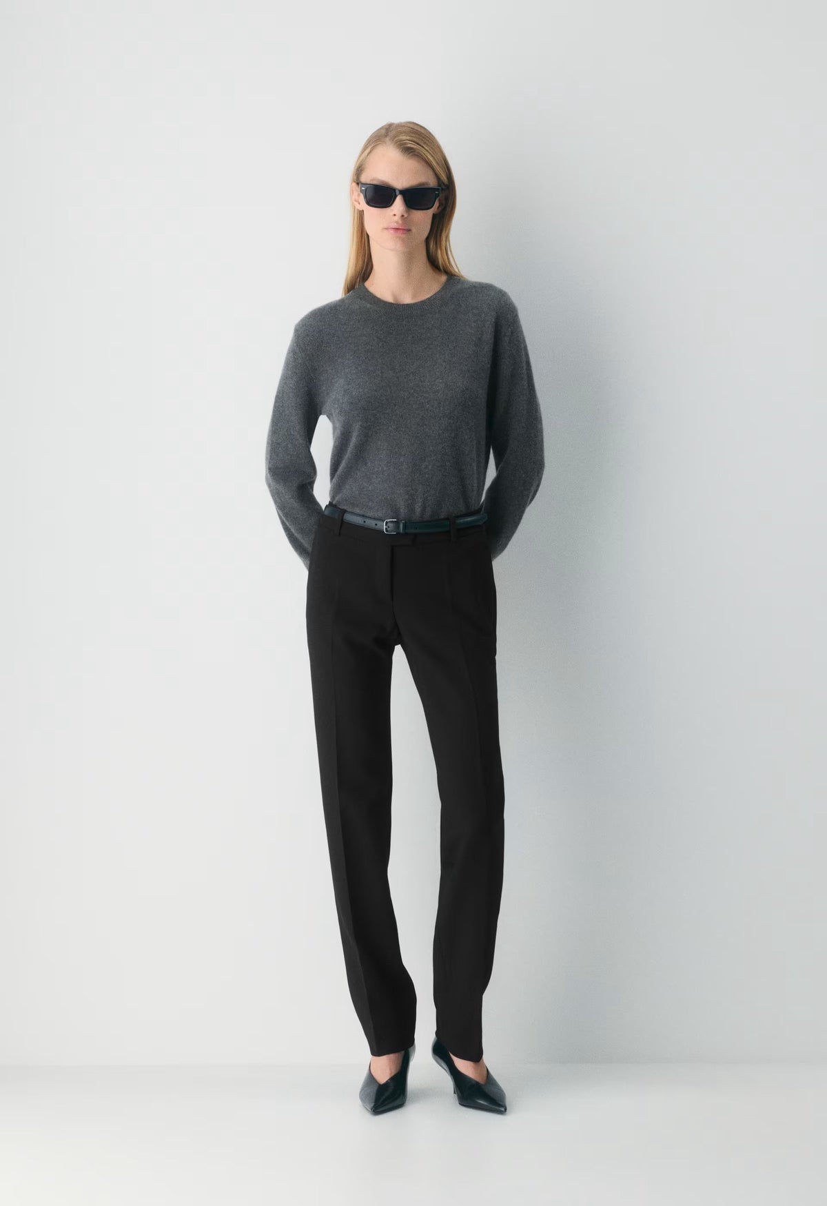 Bare Cashmere Bloor Sweater - HEATHER CHARCOAL