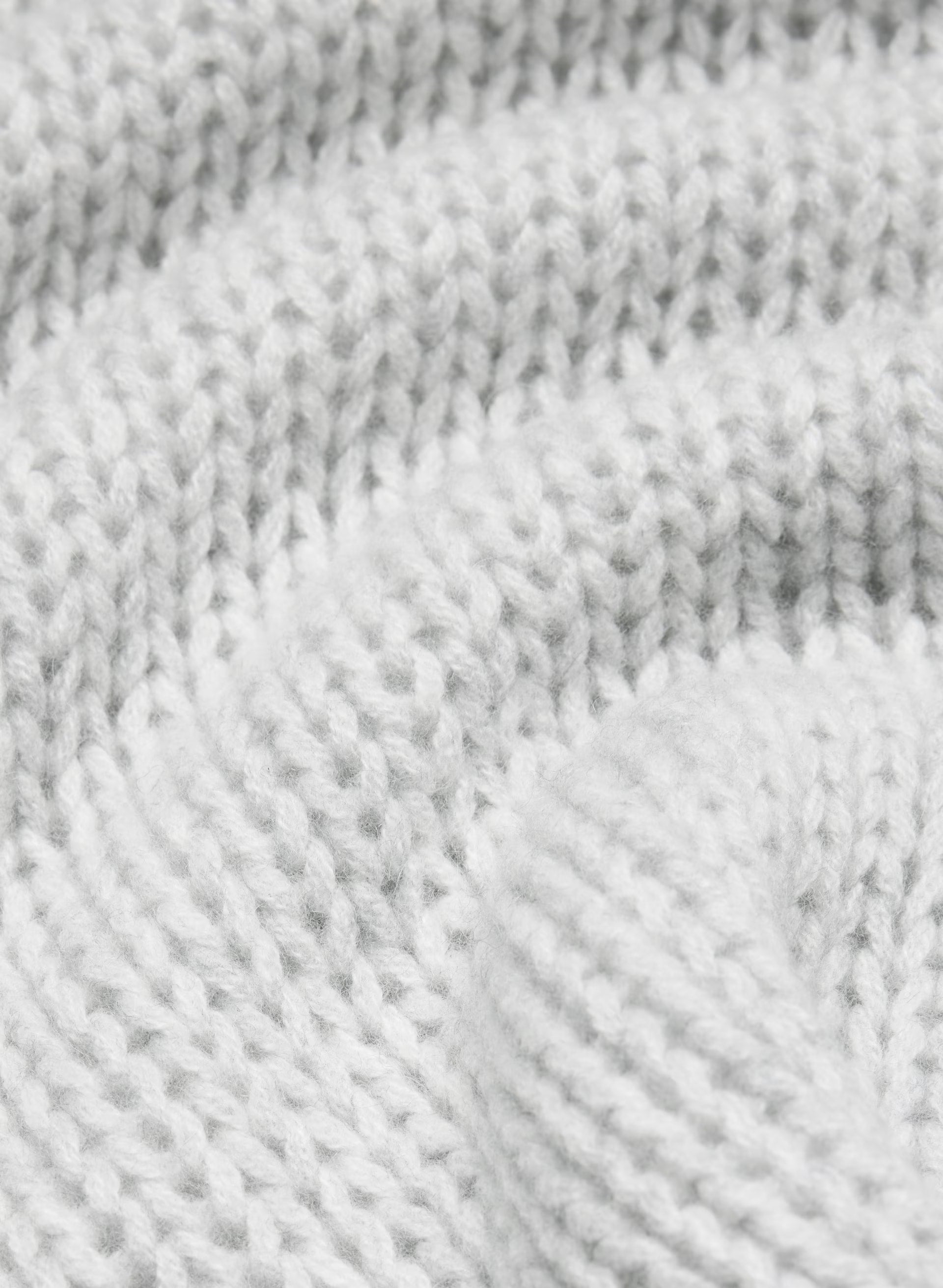 Mesh Cashmere Oversized Crew Sweater - HEATHER CHROME