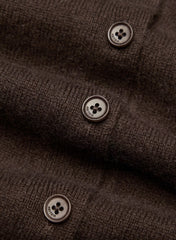 Bare Cashmere Laureate Cardigan - RICH MOCHA BROWN