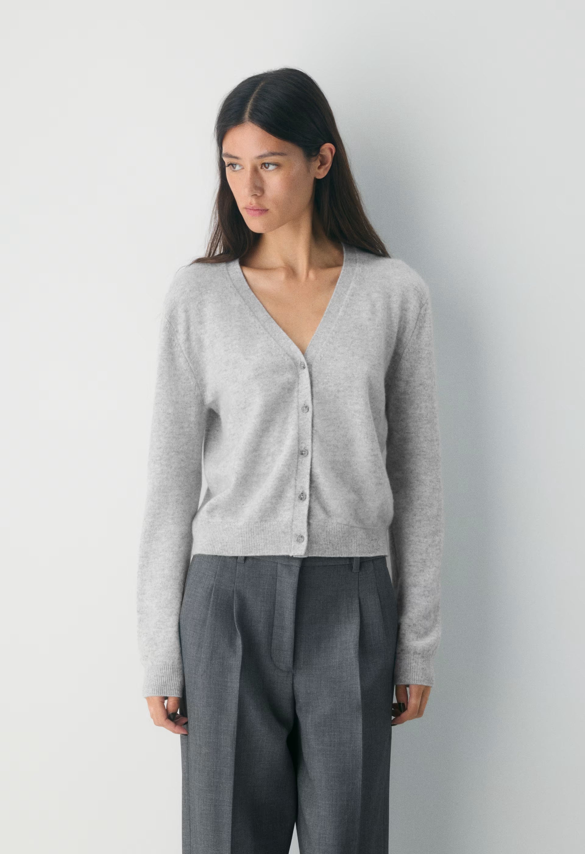 Bare Cashmere Laureate Cardigan - HEATHER CHROME