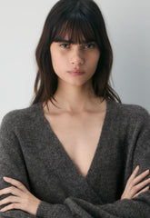 SoftSpoke™ Cassidy Wrap Sweater - HEATHER CHARCOAL