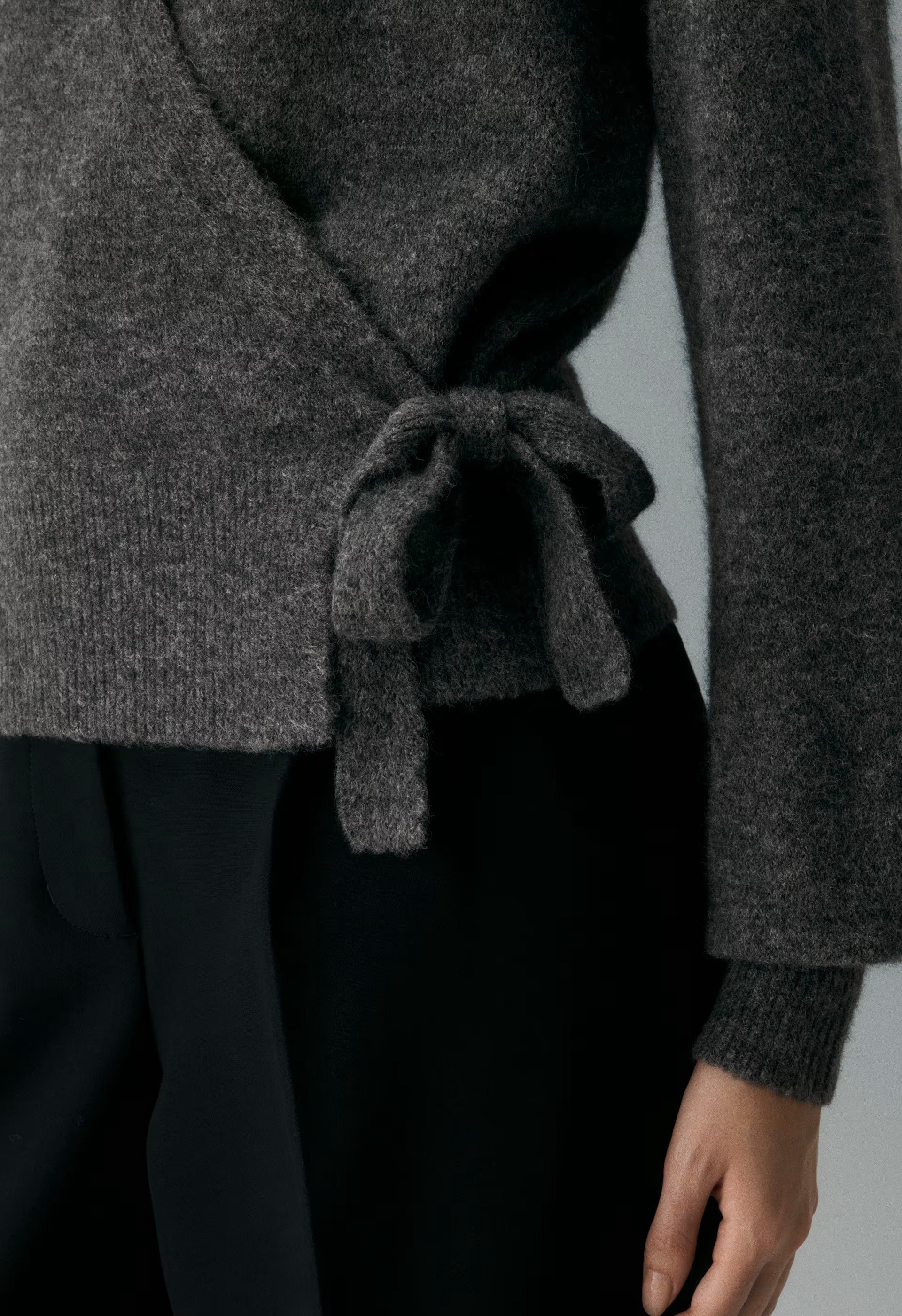SoftSpoke™ Cassidy Wrap Sweater - HEATHER CHARCOAL