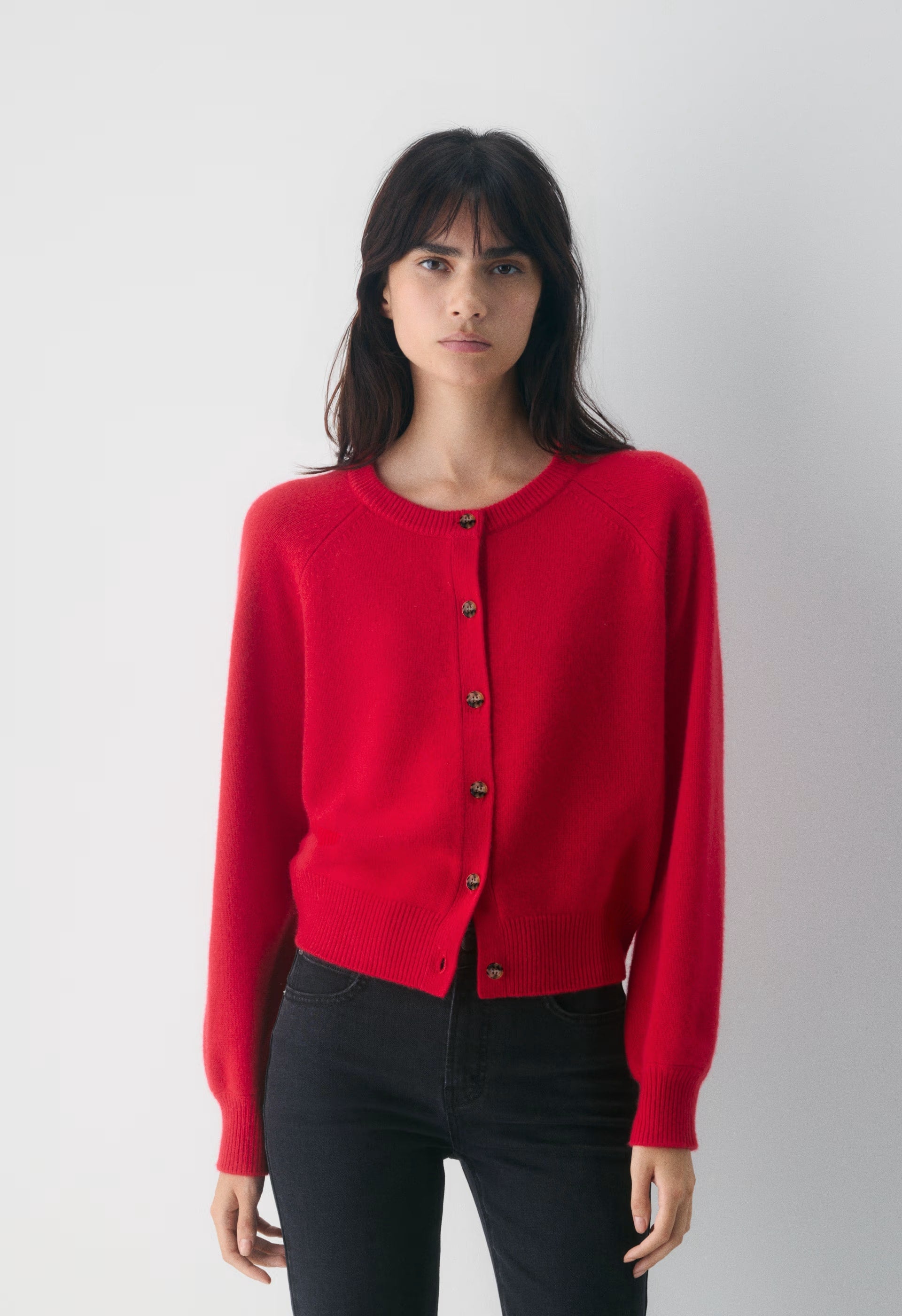 Essential Wool Cashmere London Cardigan - FLASHING RED