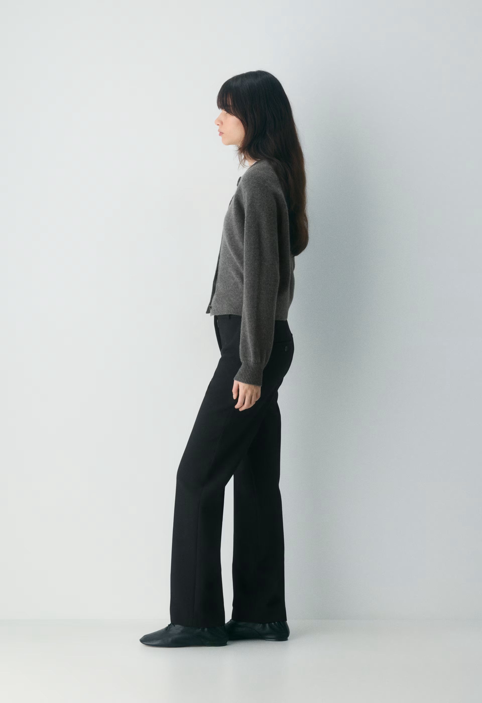 Essential Wool Cashmere London Cardigan - HEATHER CHARCOAL