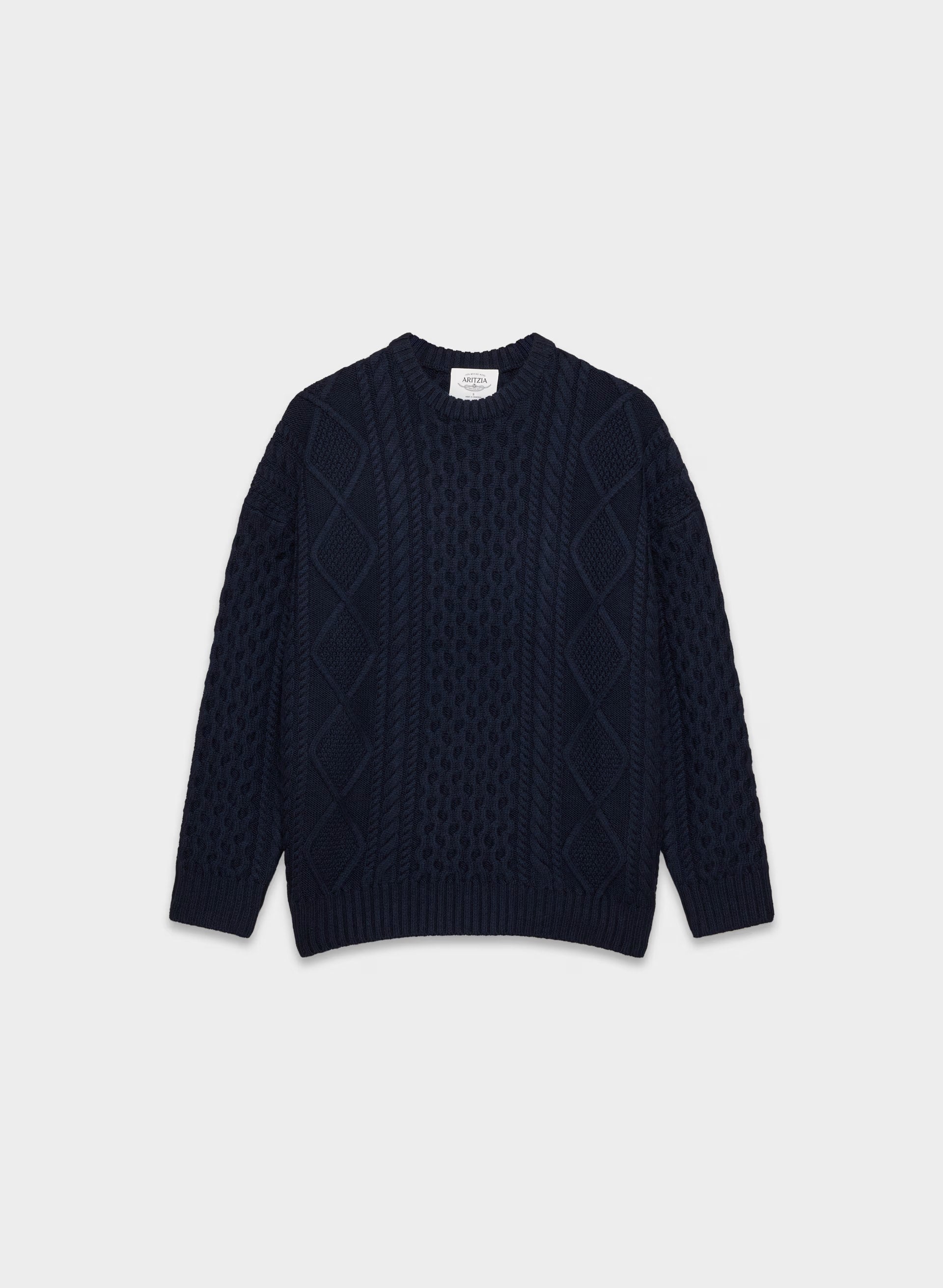 Heritage Knit Merino Wool Crew Sweater - ADMIRAL