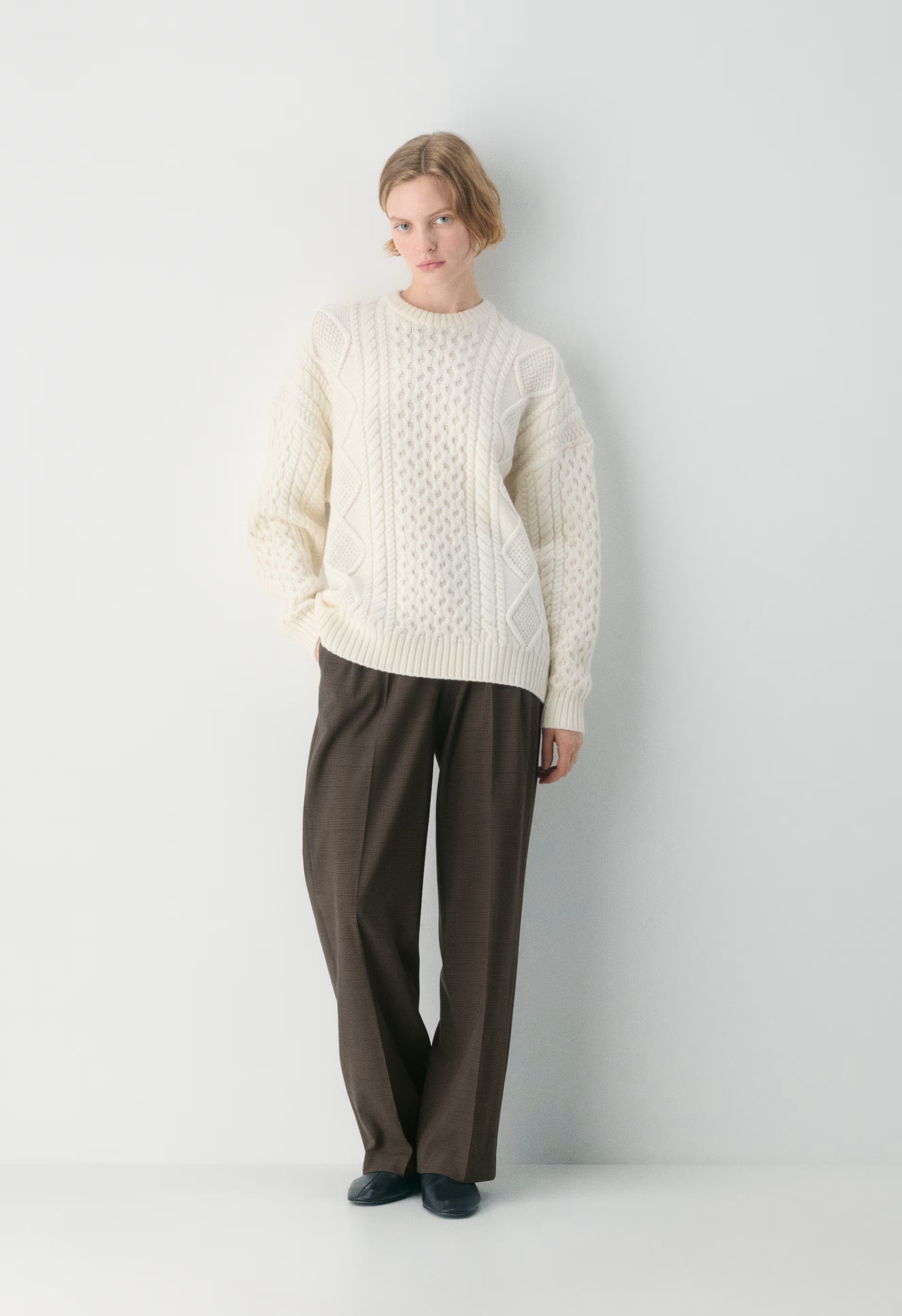 Heritage Knit Merino Wool Crew Sweater - WHISPER WHITE