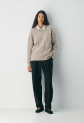 Heritage Knit Merino Wool Crew Sweater - HEATHER NOMAD TAUPE