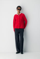 Essential Cashmere Acclaim Cardigan - FLASHING RED